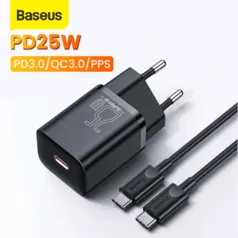 Carregador Rápido Baseus 25w Super Si Mini Usb C