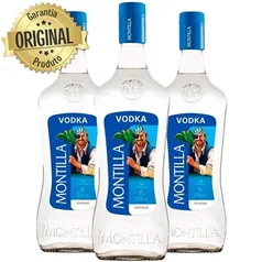 Kit Vodka Montilla 1 Litro - 3 Garrafas