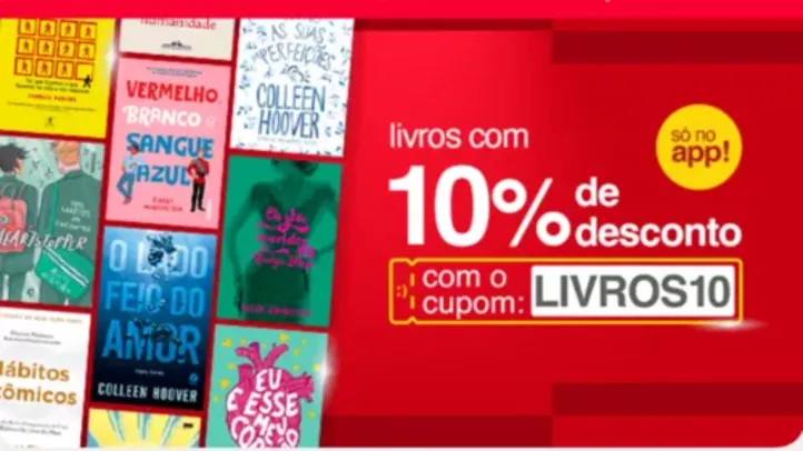 Livros com 10% de desconto + Cashback AME - Americanas