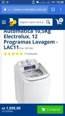 Lavadora de roupas Electrolux Lac11 - R$1099