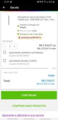 (Cliente Ouro R$2375) Samsung Galaxy S10+ 128GB