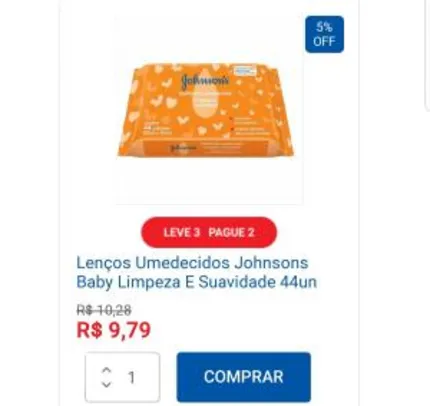 Lenços umedecidos Johnsons L3P2