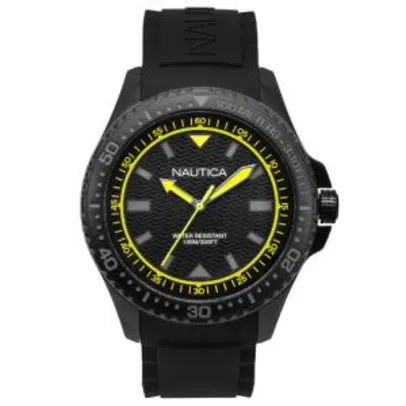 Relógio nautica masculino borracha preta - napmau006 - R$343