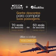 R$70 OFF em passagens na Max Milhas