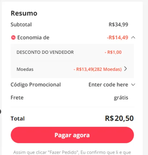 Imagem na descrição da promoção