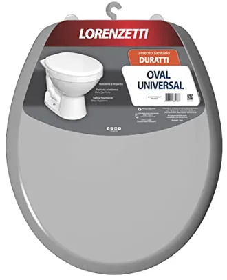 [PRIME] Assento Sanitário Duratti Cinza Oval Universal de Polipropileno Lorenzetti