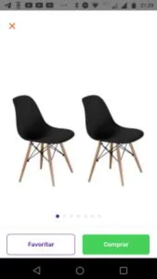 Conjunto com 2 Cadeiras Eames Eiffel Base Madeira - R$240