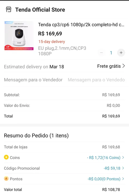 Imagem na descrição da promoção