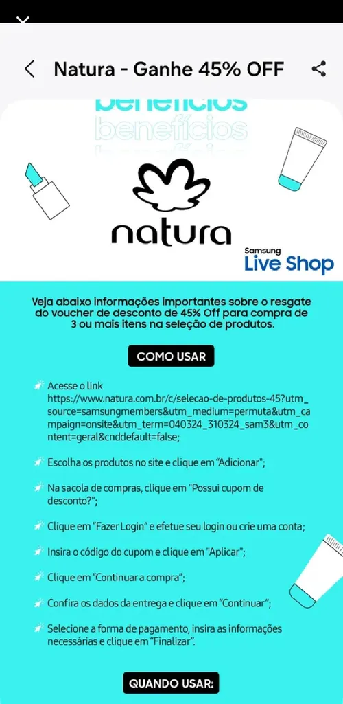 Imagem na descrição da promoção