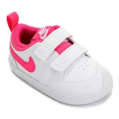 Tênis Infantil Nike Pico 5 Velcro - Branco e Pink R$100