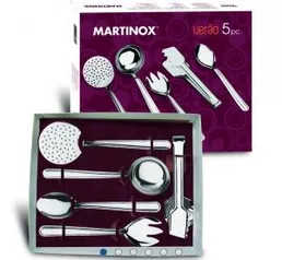 Jogo de Utensílios 5 Peças em Aço Inox Verão Cinza Martinazzo - R$15