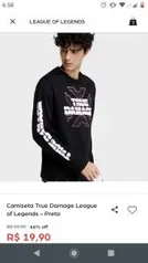 Camiseta True Damage League of Legends - Preto - R$20