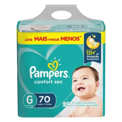 Fralda Confort Sec G Com 70 Unidades Pampers Gênero Sem gênero Tamanho Grande (G)