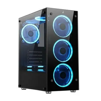 Gabinete Rise Mode Glass 06, Frente e Lateral em Vidro, Preto - RM-CA-06-FB