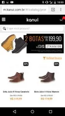 [Kanui] 2 Botas em diversos modelos por R$199 