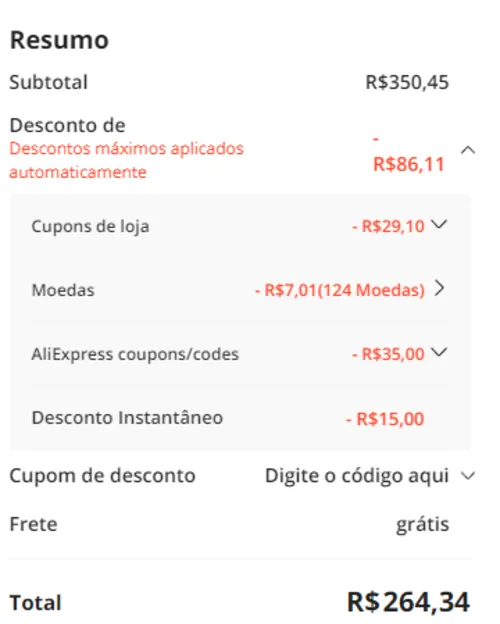 Imagem na descrição da promoção