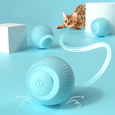 Brinquedo Bola elétrica para gatos com rolamento automático 