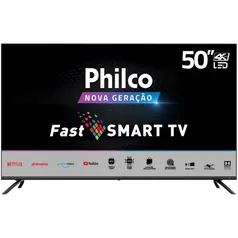 Smart TV Philco 50" PTV50G70SBLSG Ultra HD 4K Tela Infinita Quadcore e App Store | R$1999