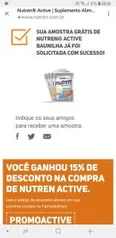 amostra grátis de Nutren® Active Baunilha