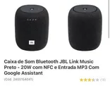 [AME/APP R$430] Caixa de Som Bluetooth JBL Link Music Preto - R$489