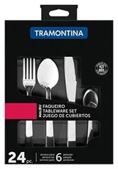 [PRIME] Faqueiro Malibu Inox Liso 24 Peças - Tramontina| R$54