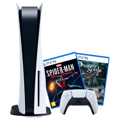Sony Playstation 5 + Spider Man + Demon Souls | R$ 4999