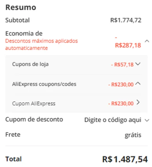 Imagem na descrição da promoção