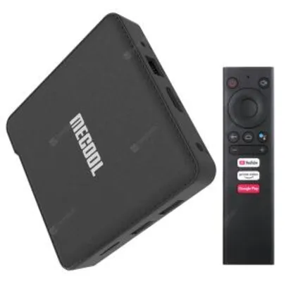 MECOOL KM1 DELUXE ATV Smart Voice Remote TV Box Support Google Assistant - Black 4GB RAM+32GB ROM EU Plug