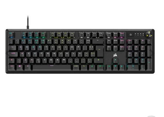 Teclado Mecanico Corsair K70 Core, RGB, ABNT2, Switch MLX Vermelho, Preto, CH-910971E-BR