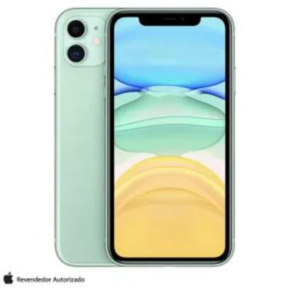 iPhone 11 Verde, com Tela de 6,1", 4G, 128 GB e Câmera de 12 MP R$4357