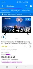 [Clube da Lu] Smart TV Crystal UHD 4K LED 65” Samsung - 65TU8000 | R$3.845
