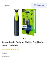 APARELHO DE BARBEAR PHILIPS ONEBLADE