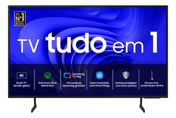 Samsung Smart TV 50" UHD 4K 50DU7700 2024 Processador Crystal 4K Gaming Hub Som em Movimento Virtual AI Energy Mode Controle SolarCell 