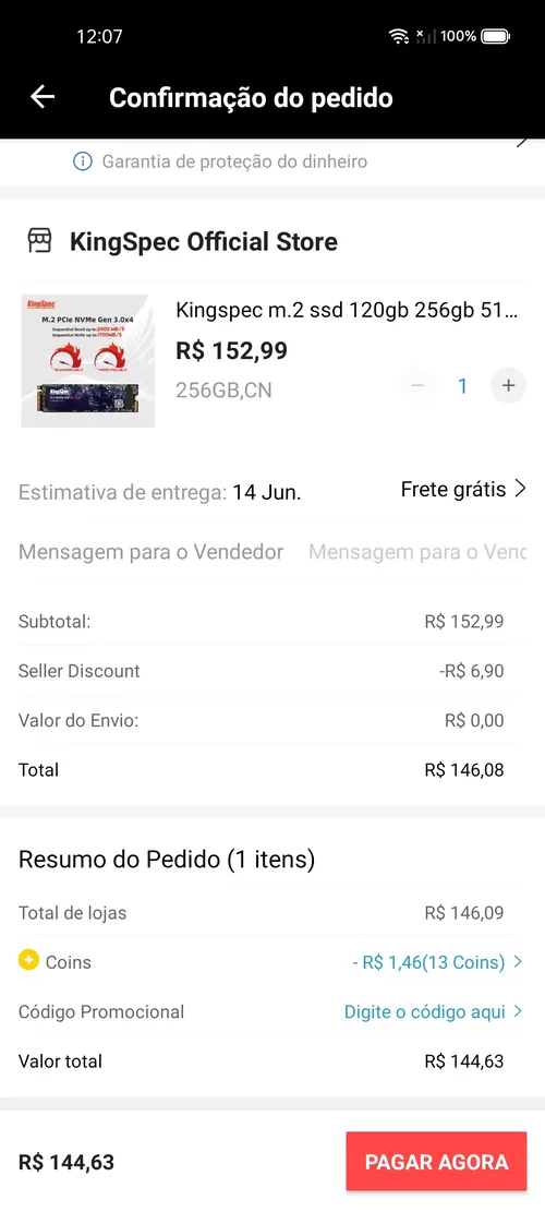 Imagem na descrição da promoção