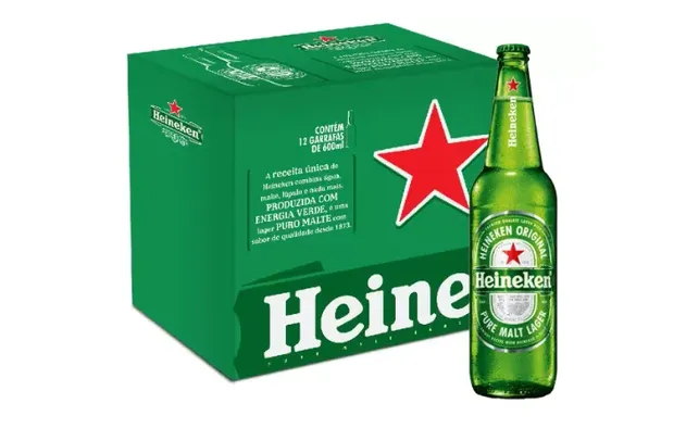 [C. OURO] Cerveja Heineken Puro Malte Pilsen - 12 Unidades Garrafa 600ml