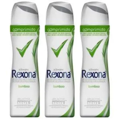 [Ponto Frio] Desodorante Rexona Bamboo Women Aerosol Comprimido 85ml - 3 Unidades - R$ 25,77