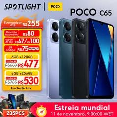 [Taxas Inclusas] Smartphone Poco C65 128GB / 6gb