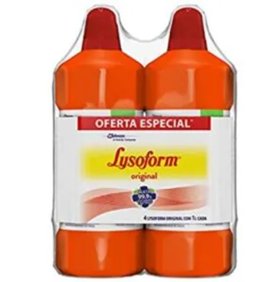 [PRIME] Kit Desinfetante Lysoform Líquido Bruto Original 1L - 4 unidades | R$37