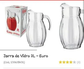 Jarra de Vidro 2L - Euro (frete grátis retirando na loja)