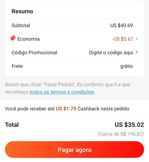 Imagem na descrição da promoção