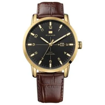 Relógio tommy hilfiger masculino couro marrom - 1710329 - R$440
