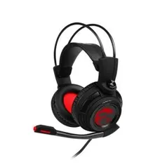 Headset Gamer MSI DS502 USB Som 7.1 Surround Preto E Vermelho - R$230