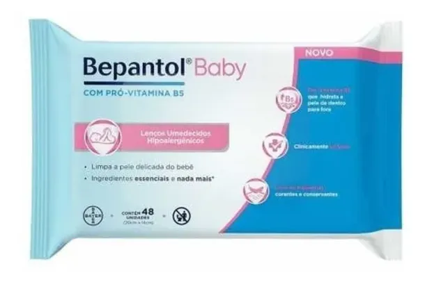 Lenço Umedecido Bepantol Baby Com 48 Unidades