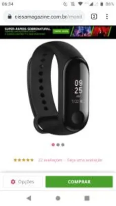 Smartband Monitor Cardíaco Xiaomi Mi Band 3 Preto - R$118