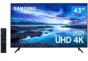 [c. ouro] Smart TV 43” Crystal 4K Samsung 43AU7700 Wi-Fi