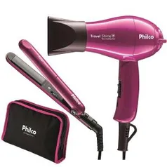 Kit Travel Shine Bivolt Secador + Prancha - Philco - R$79