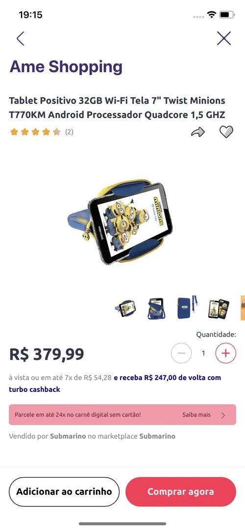 Imagem na descrição da promoção