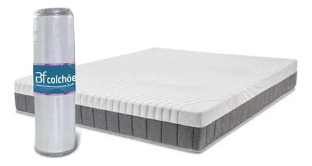 Colchão Casal Molas Ensacadas A Vacuo Sport Pro Bf Colchões Cor Branco - Cinza