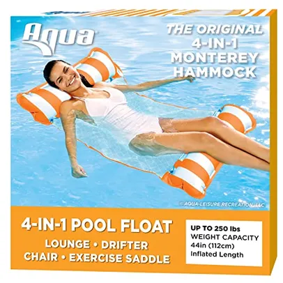 Cadeira inflável para piscina Monterey AQUA 4 em 1, rede multifuncional para piscina, boia portátil 