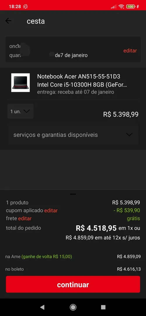 Imagem na descrição da promoção